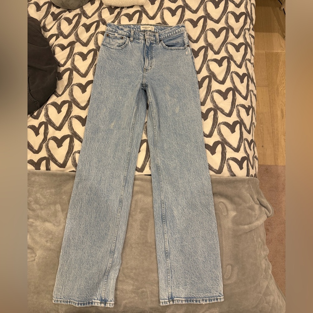 Abercrombie & Fitch Women's High Rise Jeans - Light Blue